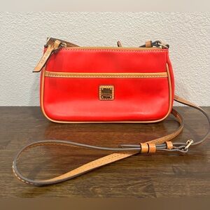 Dooney & Bourke Smooth Leather Lola Pouchette Crossbody Salmon Florentine